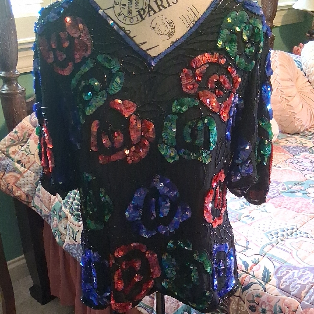 Colorful Stenay Sequin Women's Top